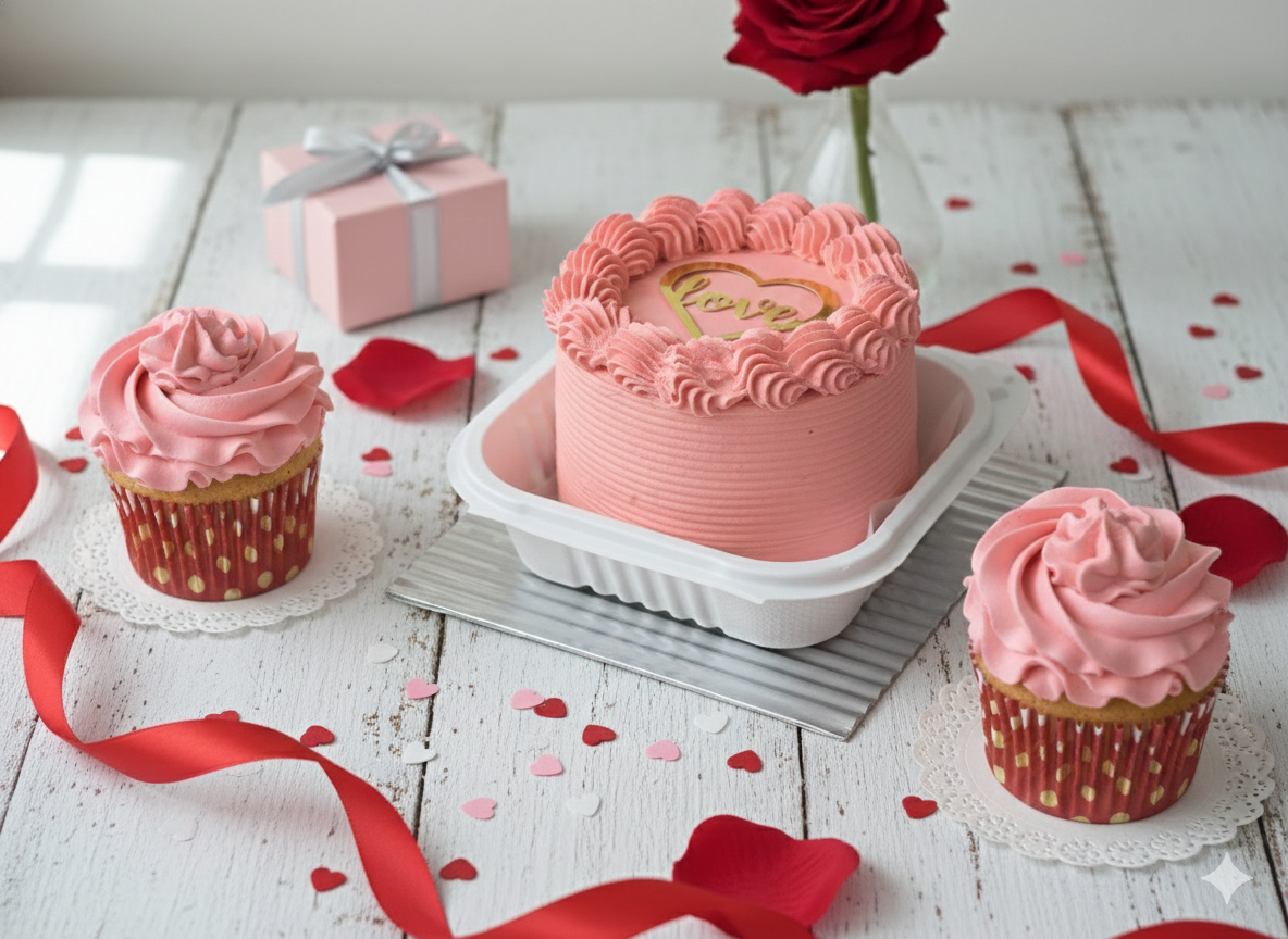 Valentine Cake & Cupcake Combo