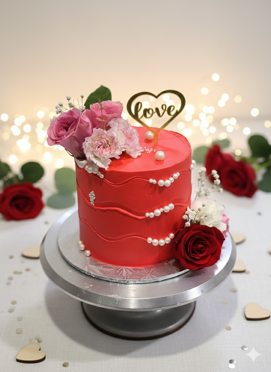 Floral Fresh Cream Cake